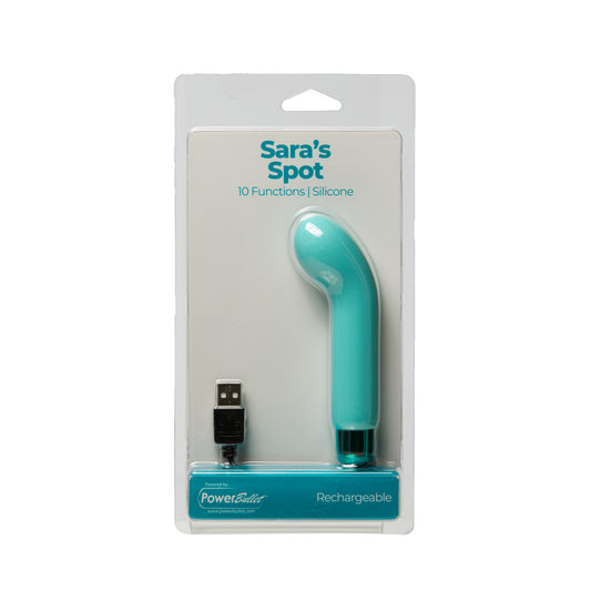 Powerbullet Sara's Spot 4'' Bullet 10 Function Teal | 677613562197 | Available at EroticWarehouse.com