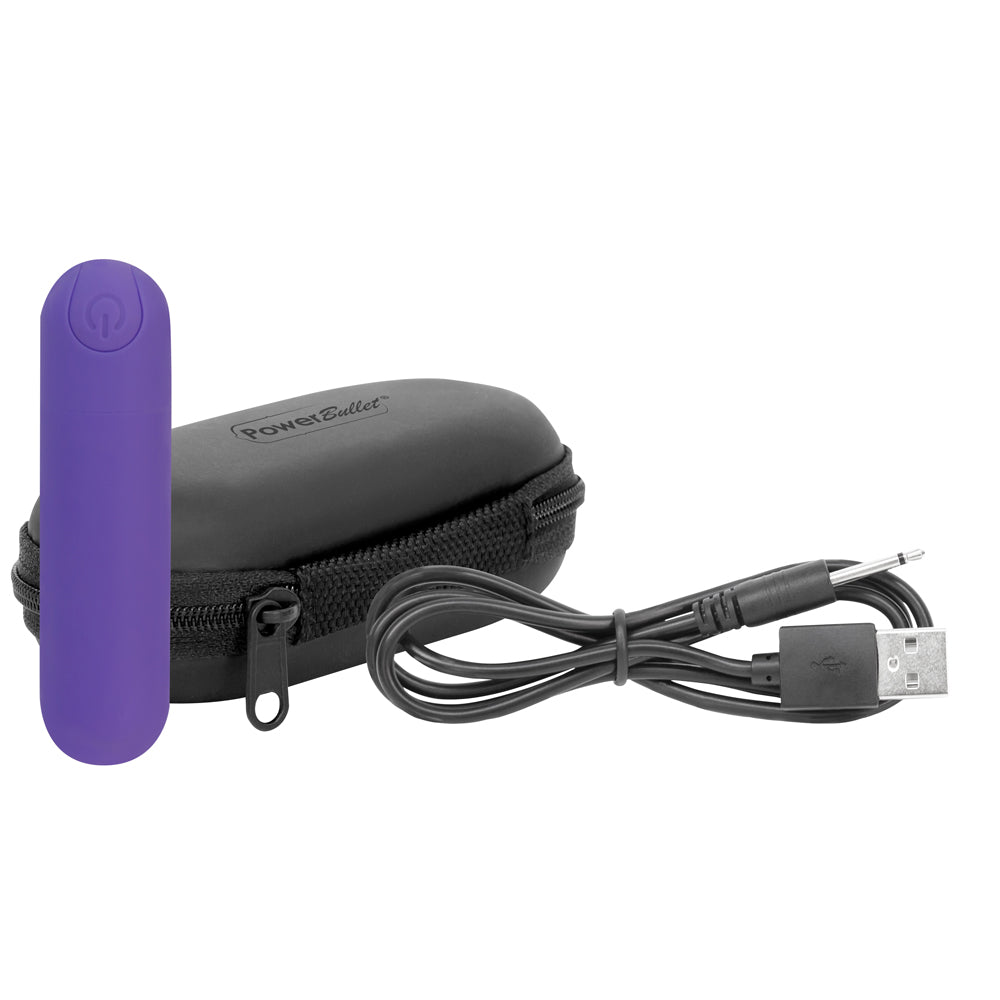 Powerbullet Essential 3'' Bullet With Case 9 Function Purple | 677613571533 | Available at EroticWarehouse.com
