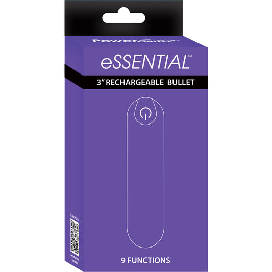 Powerbullet Essential 3'' Bullet With Case 9 Function Purple | 677613571533 | Available at EroticWarehouse.com