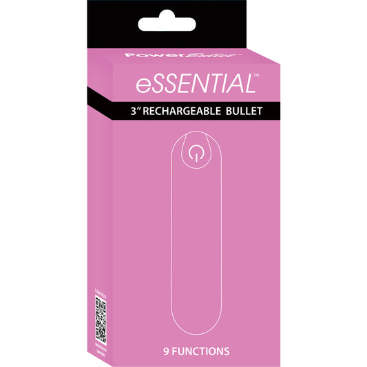 Powerbullet Essential 3'' Bullet With Case 9 Function Pink | 677613571632 | Available at EroticWarehouse.com