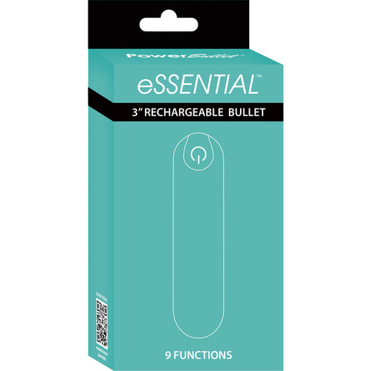 Powerbullet Essential 3'' Bullet With Case 9 Function Teal | 677613571939 | Available at EroticWarehouse.com