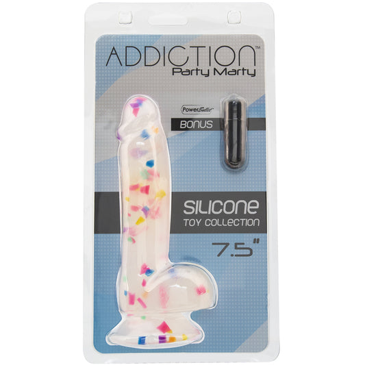 Addiction Party Marty 7.5'' Frost And Confetti With Bonus Bullet | 677613875372 | Available at EroticWarehouse.com