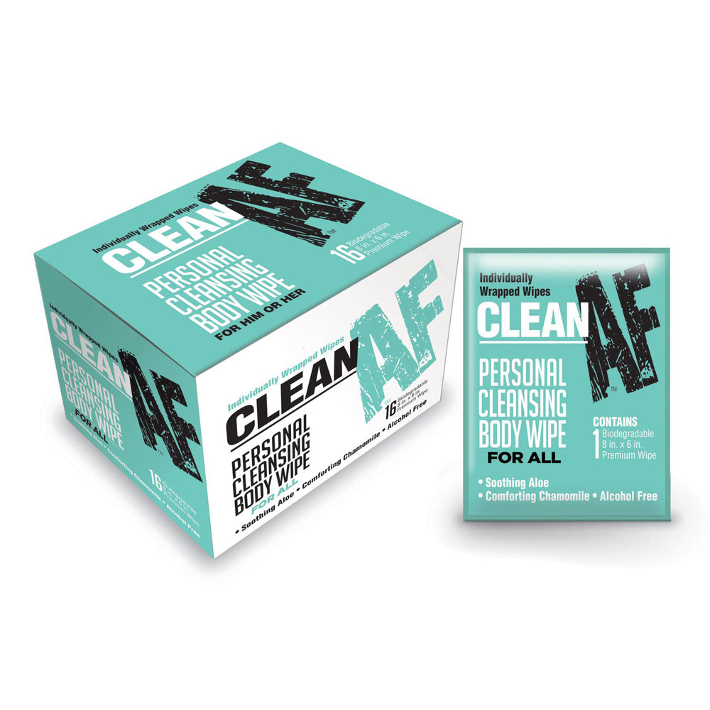 Clean Af Wipes Box Of 16 | 685634102766 | Available at EroticWarehouse.com