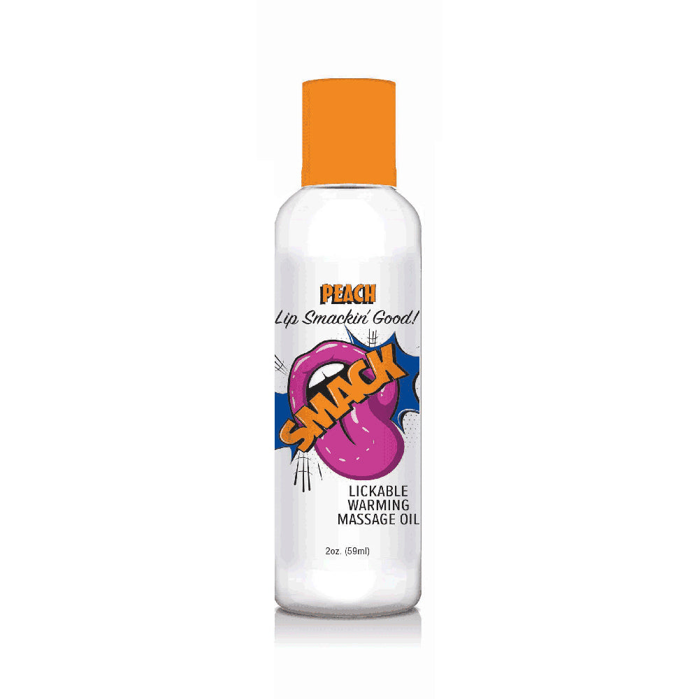 Smack Lickable Massage Oil Peach 2 oz. | 685634111478 | Available at EroticWarehouse.com