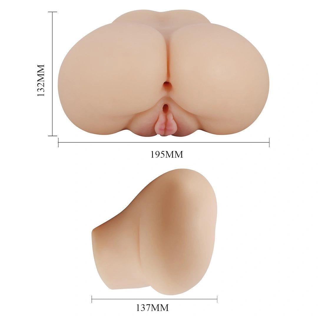 Luna Realistic Vagina and Ass Vibrating Stroker - Light | 6959532329247 | Available at EroticWarehouse.com