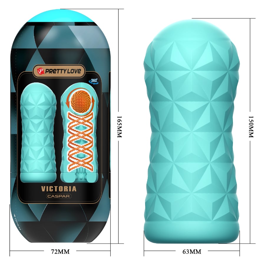 Pretty Love Victoria Caspar Cup Masturbator Turquoise | 6959532335415 | Available at EroticWarehouse.com