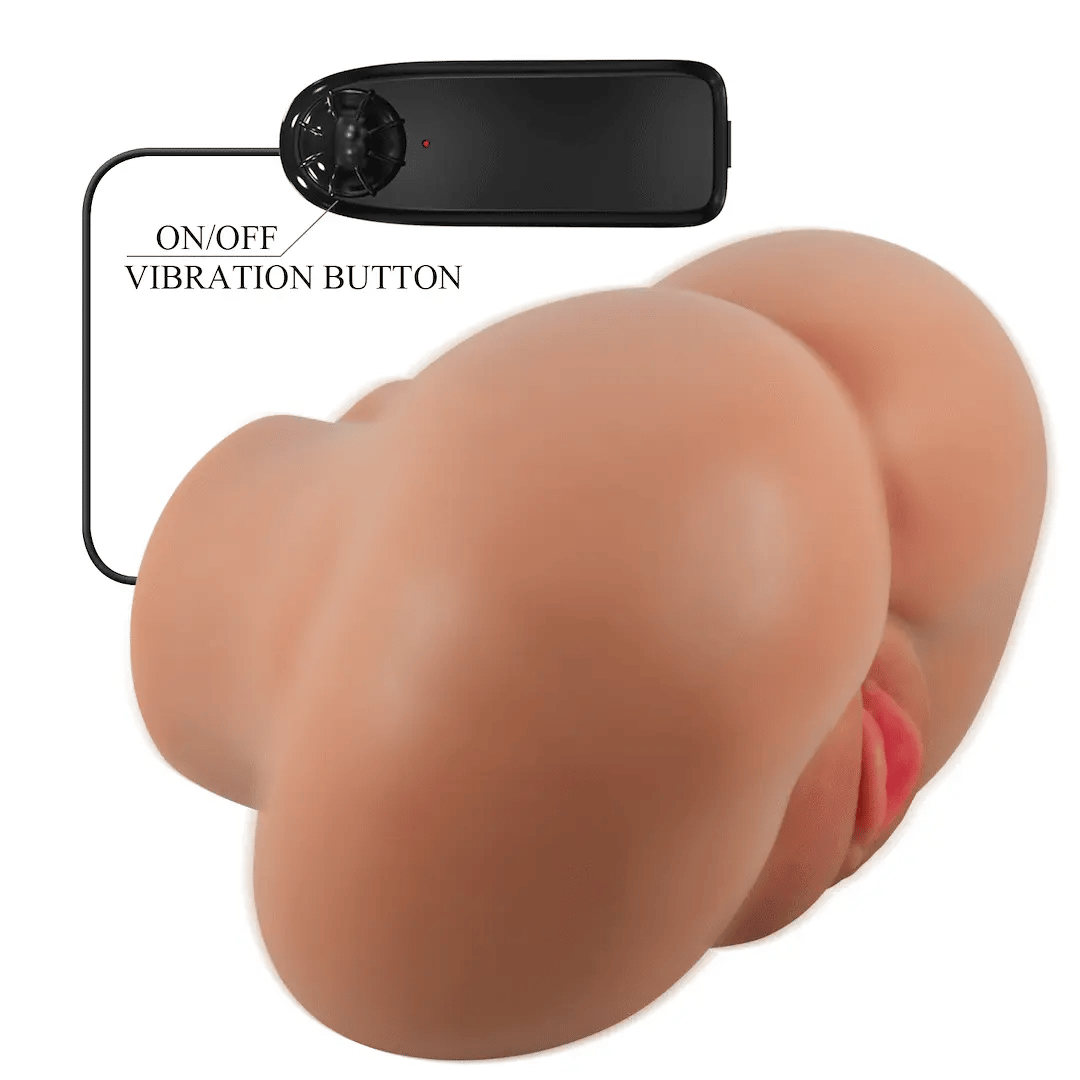 Luna Realistic Vagina and Ass Vibrating Stroker - Tan | 6959532360196 | Available at EroticWarehouse.com