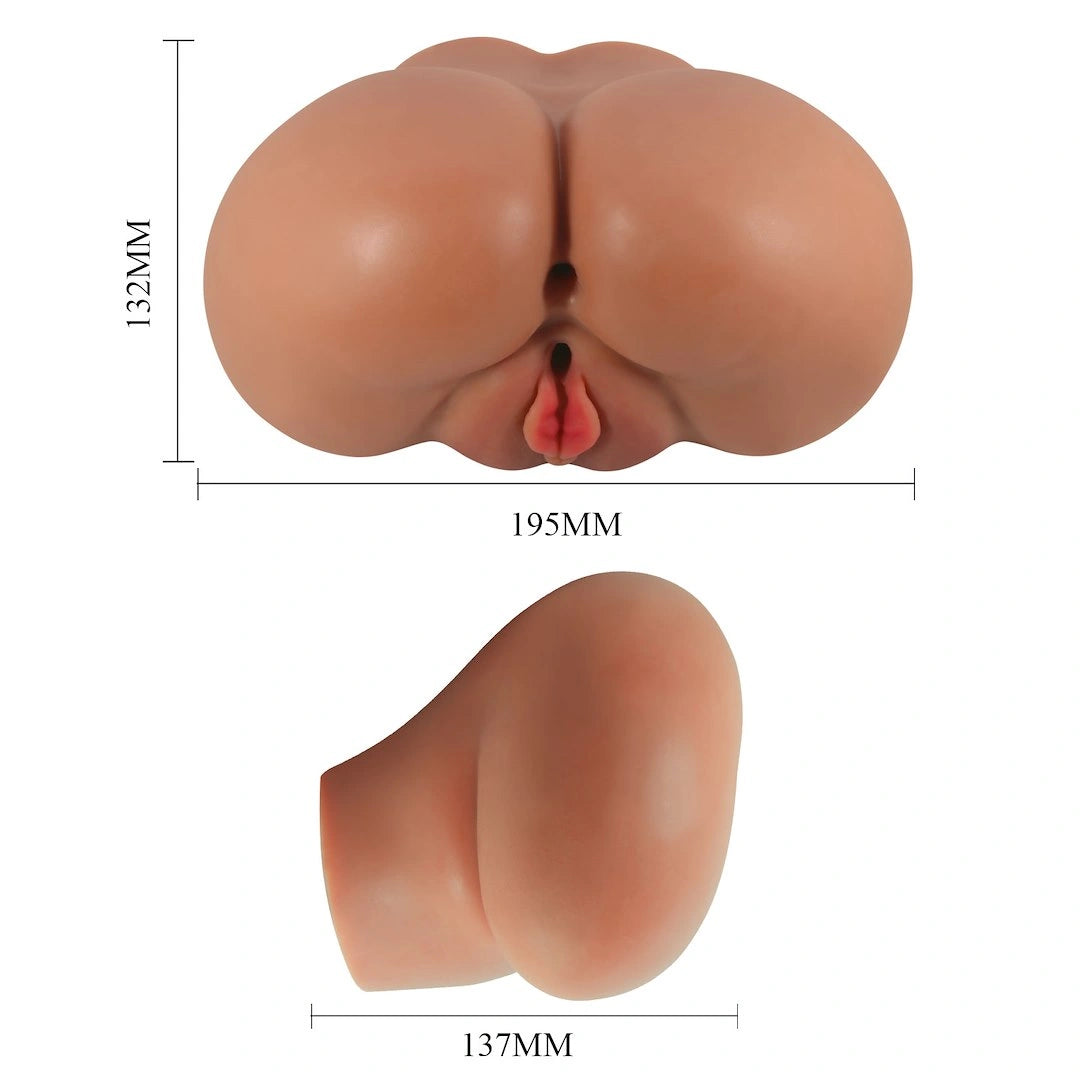 Luna Realistic Vagina and Ass Vibrating Stroker - Tan | 6959532360196 | Available at EroticWarehouse.com