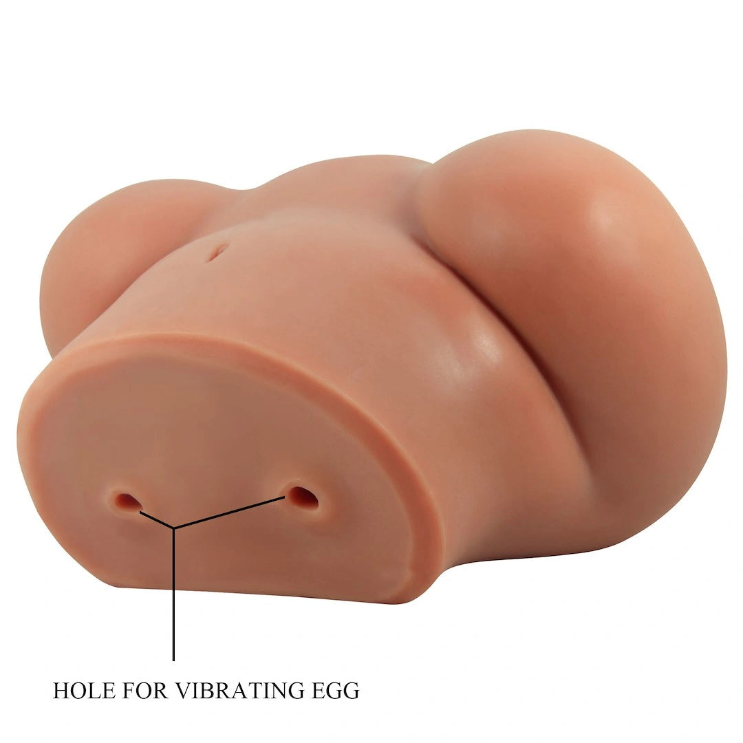 Luna Realistic Vagina and Ass Vibrating Stroker - Tan | 6959532360196 | Available at EroticWarehouse.com