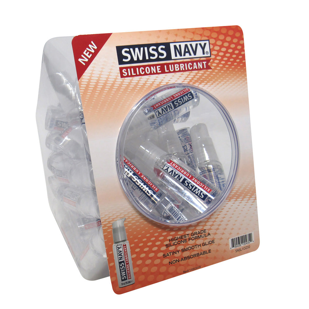 Swiss Navy Silicone Lubricant 1 oz. 50Ct Fishbowl | 699439004354 | Available at EroticWarehouse.com