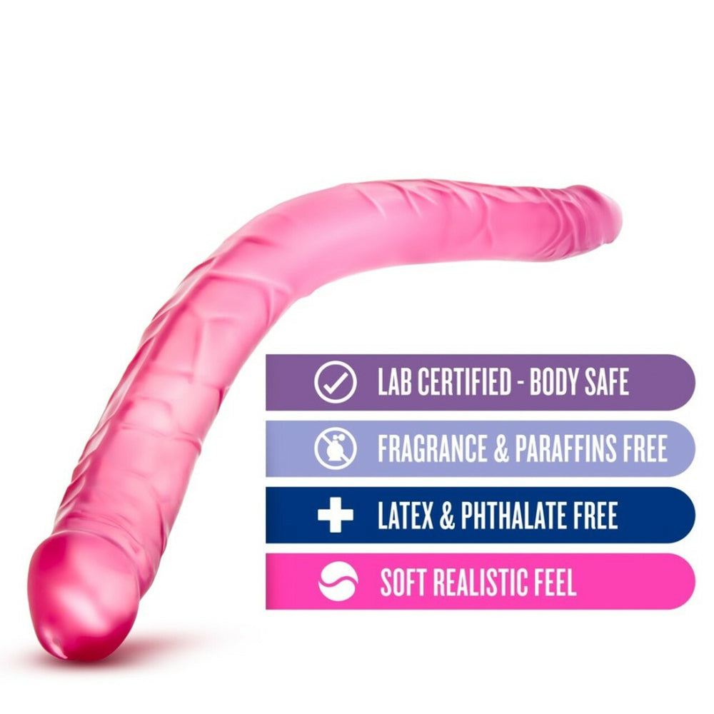 B Yours 16" Double Dildo Pink | 702730682395 | Available at EroticWarehouse.com