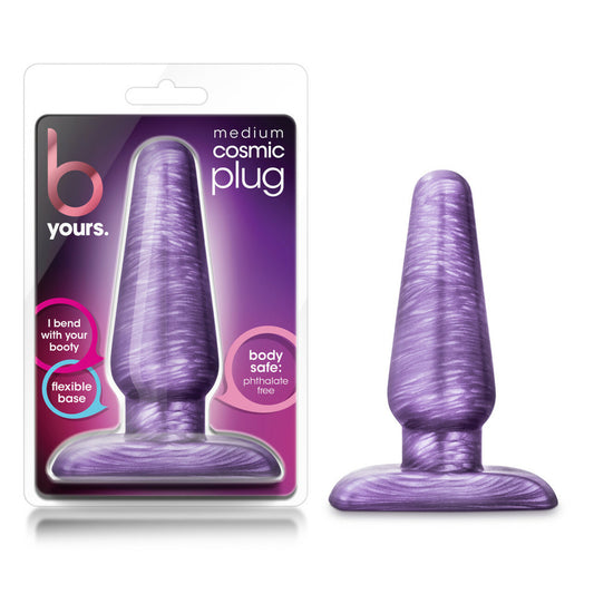 B Yours Medium Cosmic Plug Purple Swirl | 702730699515 | Available at EroticWarehouse.com