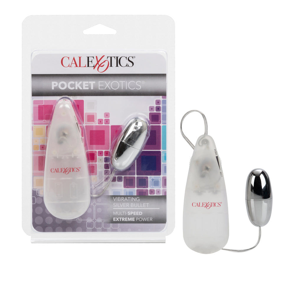 Pocket Exotics Vibrating Silver Bullet Silver | 716770004024 | Available at EroticWarehouse.com