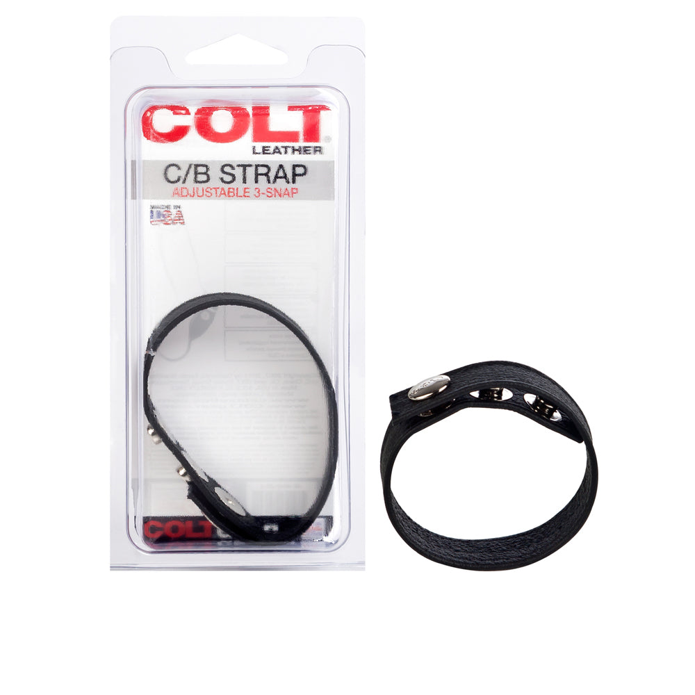 Colt Leather C/B Strap Adjustable 3-Snap Black | 716770051301 | Available at EroticWarehouse.com