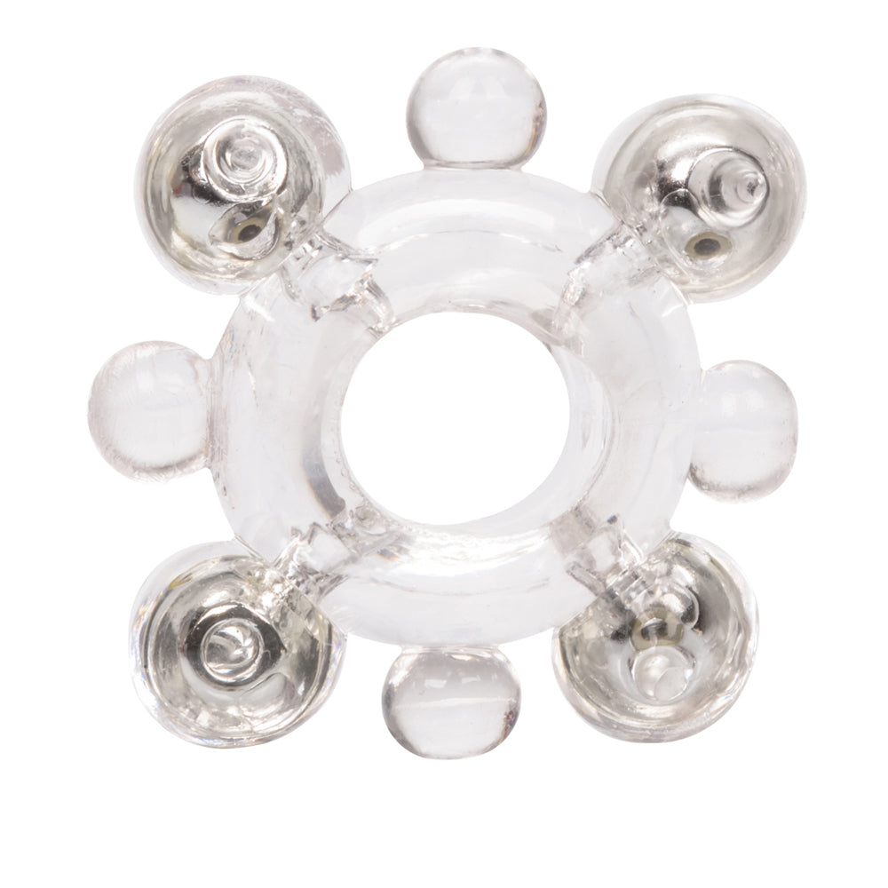 Basic Essentials Enhancer Ring With Beads Clear | 716770054685 | Available at EroticWarehouse.com
