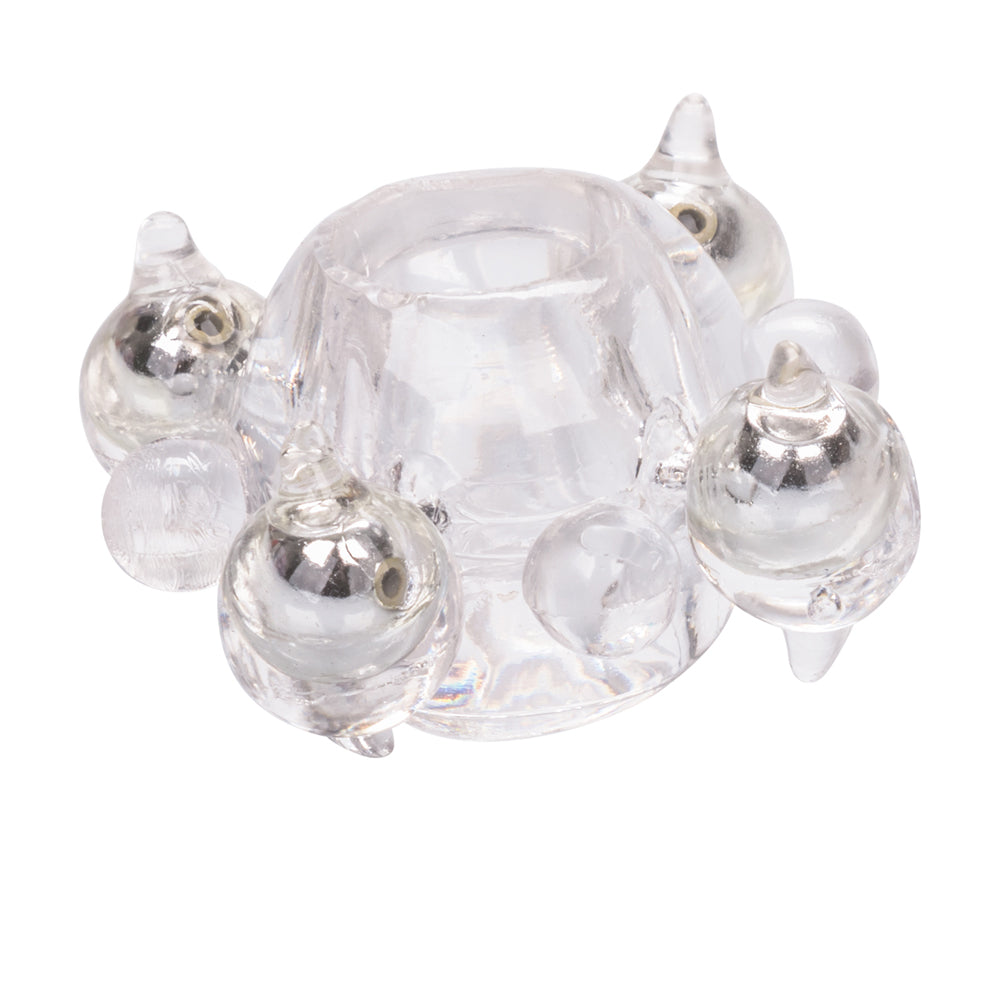 Basic Essentials Enhancer Ring With Beads Clear | 716770054685 | Available at EroticWarehouse.com
