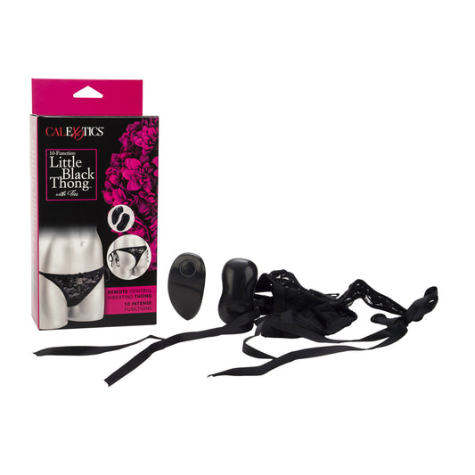 10-Function Little Black Thong with Ties Black | 716770065681 | Available at EroticWarehouse.com