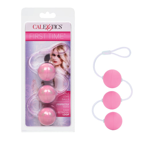First Time Triple Love Balls Pink | 716770066824 | Available at EroticWarehouse.com