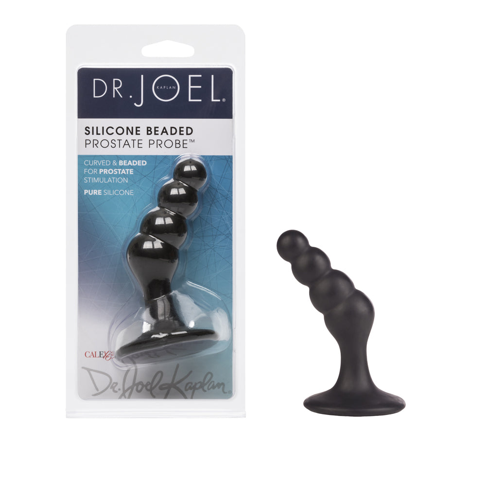 Dr. Joel Kaplan Silicone Beaded Prostate Probe Black | 716770075475 | Available at EroticWarehouse.com