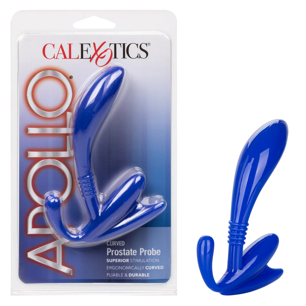Apollo Curved Prostate Probe Blue | 716770078582 | Available at EroticWarehouse.com