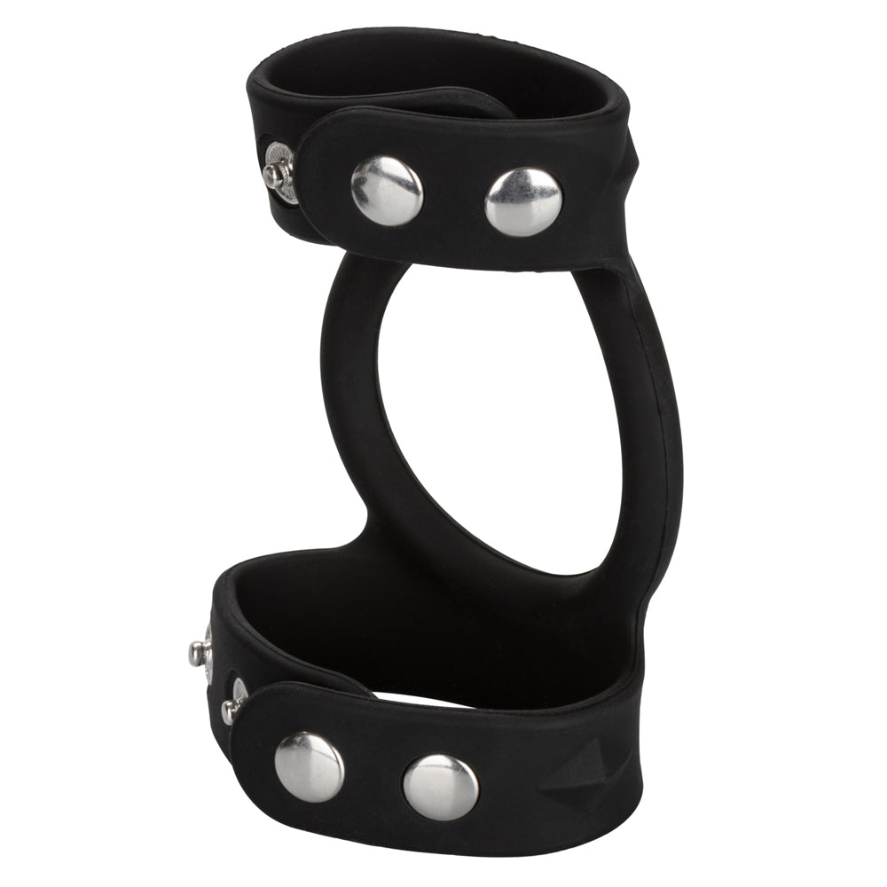 Silicone Tri-Snap C & B Cage Black | 716770087430 | Available at EroticWarehouse.com
