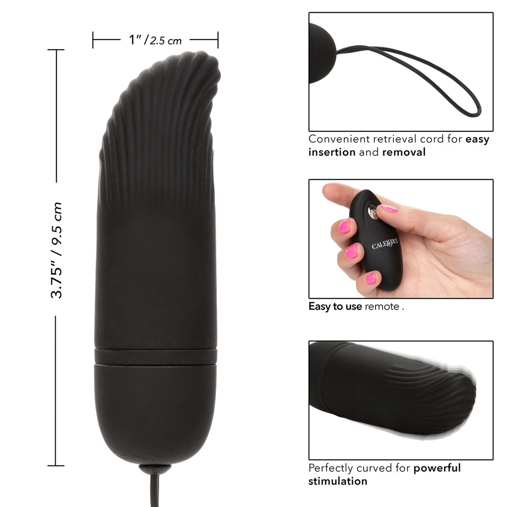 Silicone Remote Ridged G Black | 716770087843 | Available at EroticWarehouse.com