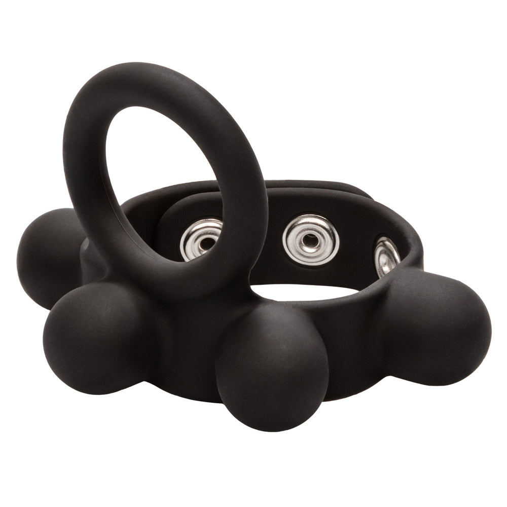 Silicone Medium Weighted C-Ring Ball Stretcher Black | 716770088468 | Available at EroticWarehouse.com