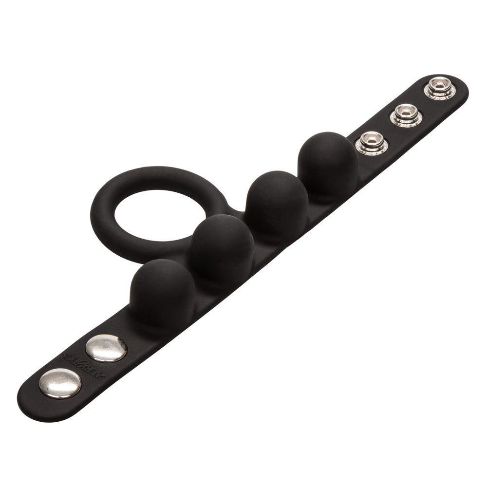 Silicone Medium Weighted C-Ring Ball Stretcher Black | 716770088468 | Available at EroticWarehouse.com