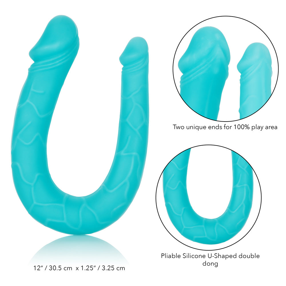 Silicone Double Dong Ac/Dc Dong Teal | 716770091871 | Available at EroticWarehouse.com