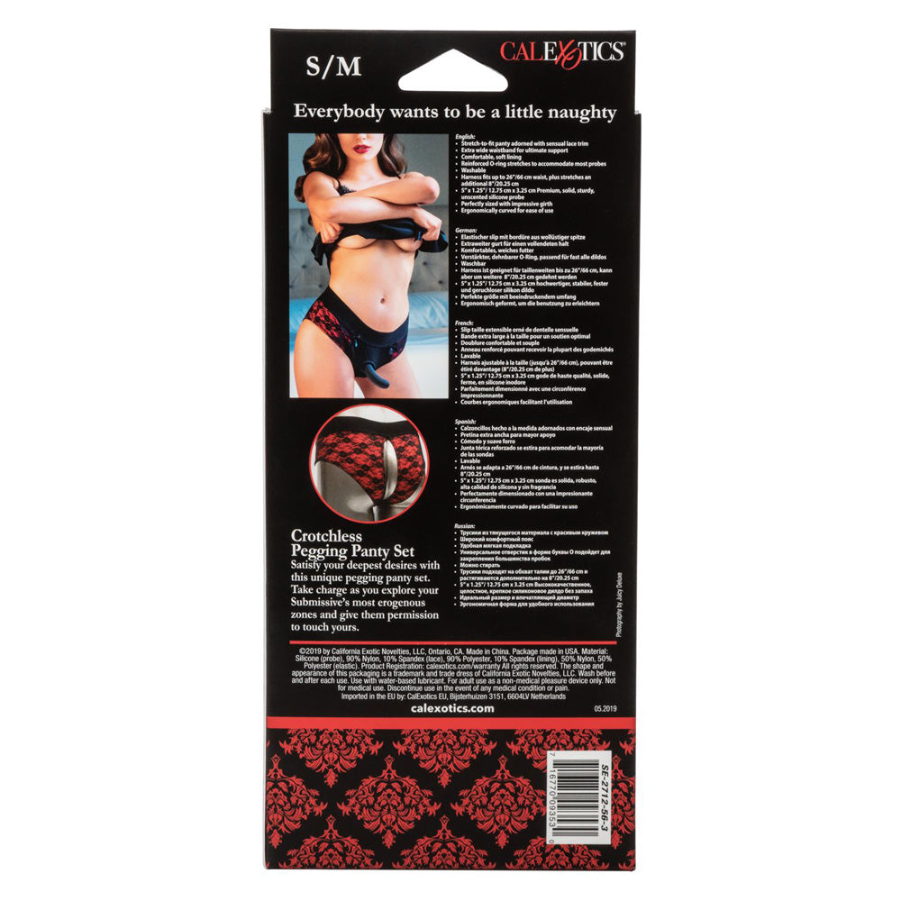 Scandal Crotchless Pegging Panty Set S/M | 716770093530 | Available at EroticWarehouse.com