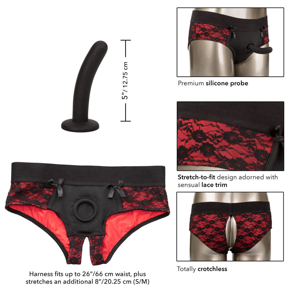 Scandal Crotchless Pegging Panty Set S/M | 716770093530 | Available at EroticWarehouse.com