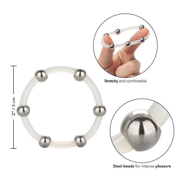 Steel Beaded Silicone Ring X-Large | 716770094230 | Available at EroticWarehouse.com