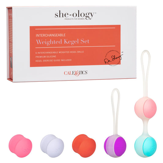 She-Ology Interchangeable Weighted Kegel Set | 716770096036 | Available at EroticWarehouse.com