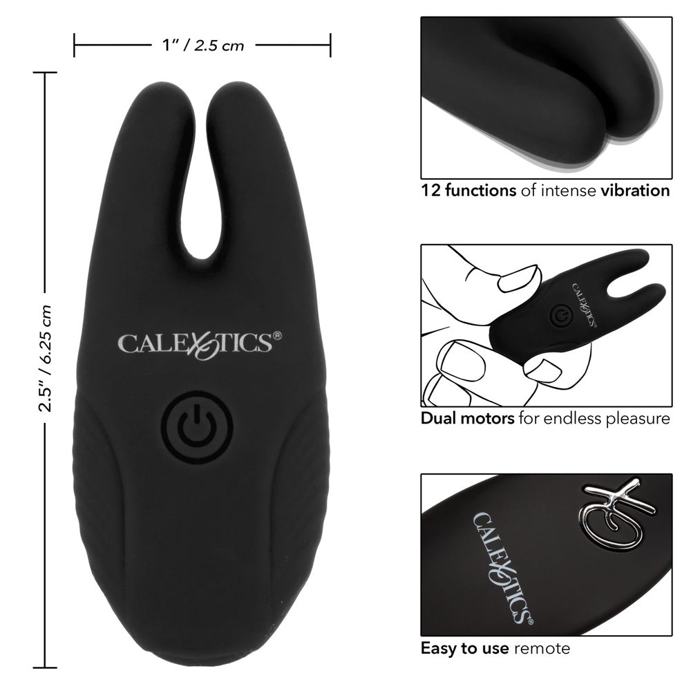 Silicone Remote Nipple Clamps Black | 716770099181 | Available at EroticWarehouse.com