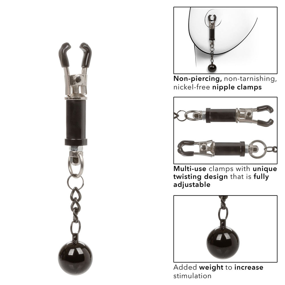 Nipple Grips Weighted Twist Nipple Clamps | 716770099297 | Available at EroticWarehouse.com