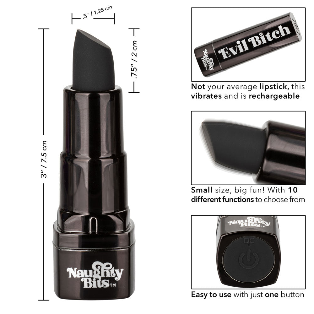 Naughty Bits Evil Bitch Lipstick Vibrator | 716770101266 | Available at EroticWarehouse.com