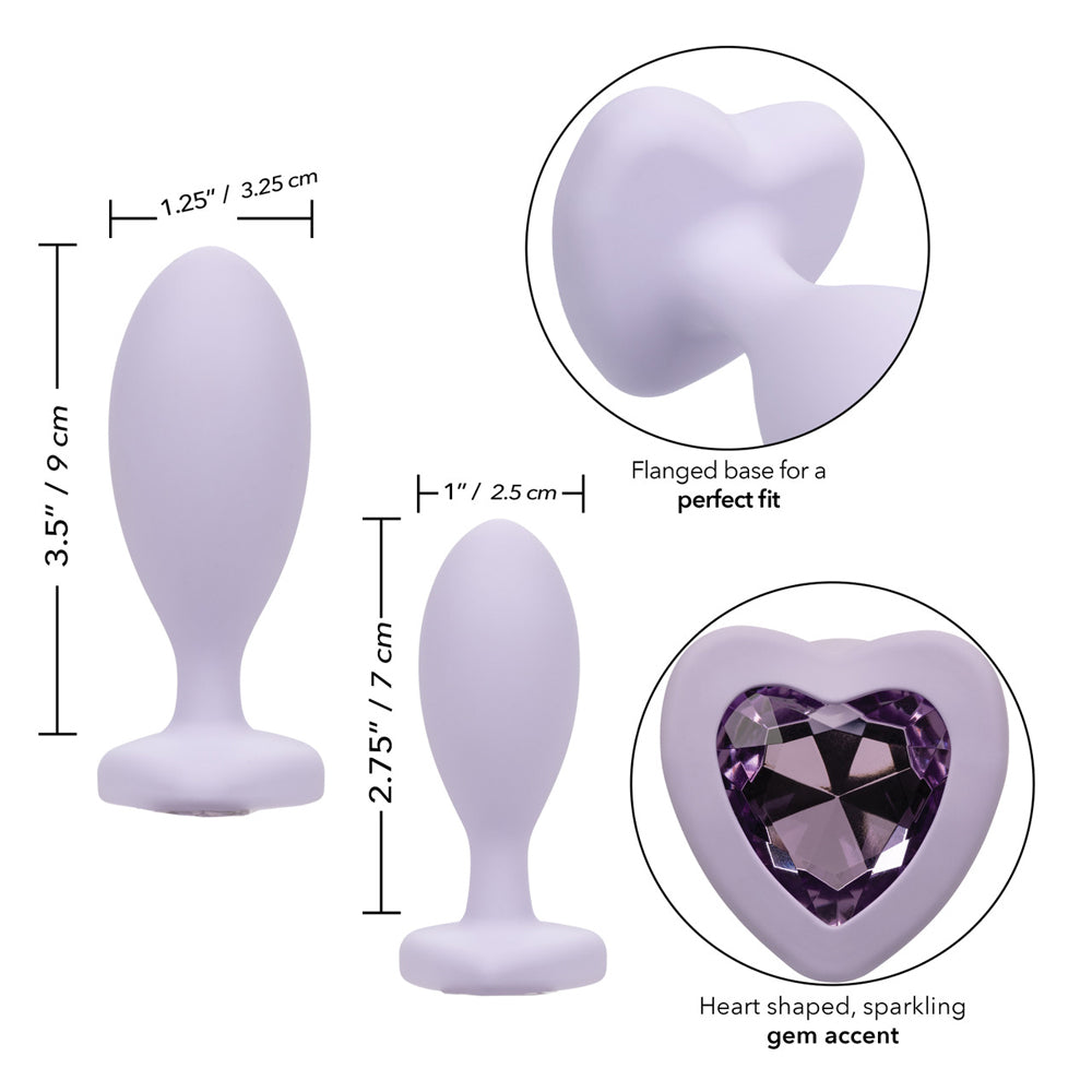 First Time Love Crystal Booty Duo Purple | 716770104335 | Available at EroticWarehouse.com