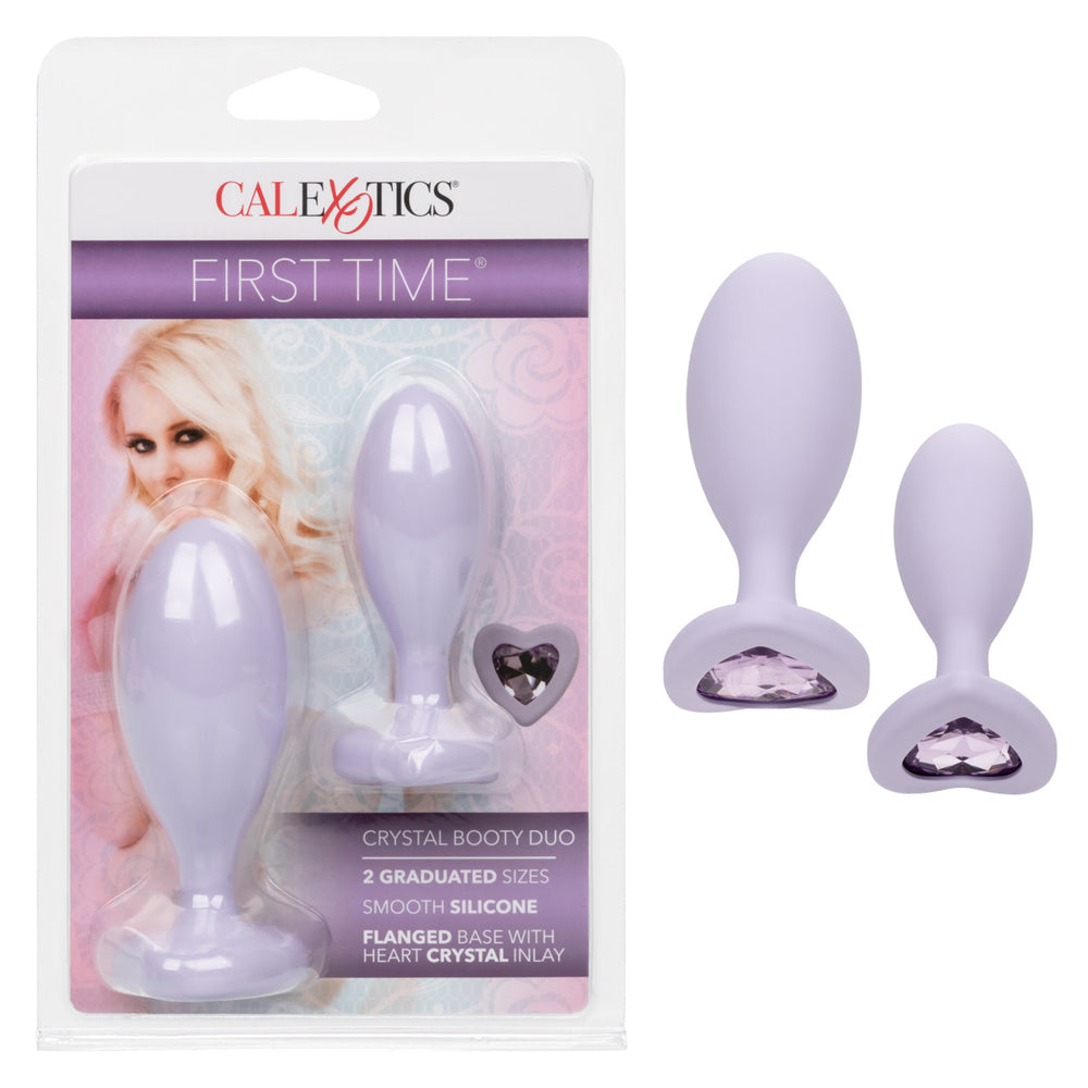 First Time Love Crystal Booty Duo Purple | 716770104335 | Available at EroticWarehouse.com