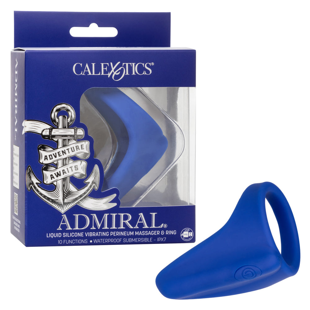 Admiral Liquid Silicone Vibrating Perineum Massager & Ring | 716770106438 | Available at EroticWarehouse.com