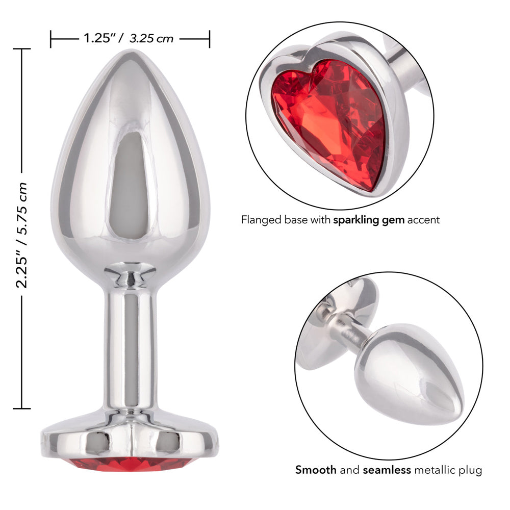 Jewel Small Ruby Heart Plug | 716770106544 | Available at EroticWarehouse.com