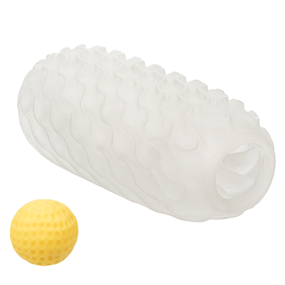 Boundless Reversible Squishy Ball Stroker Yellow | 716770106735 | Available at EroticWarehouse.com