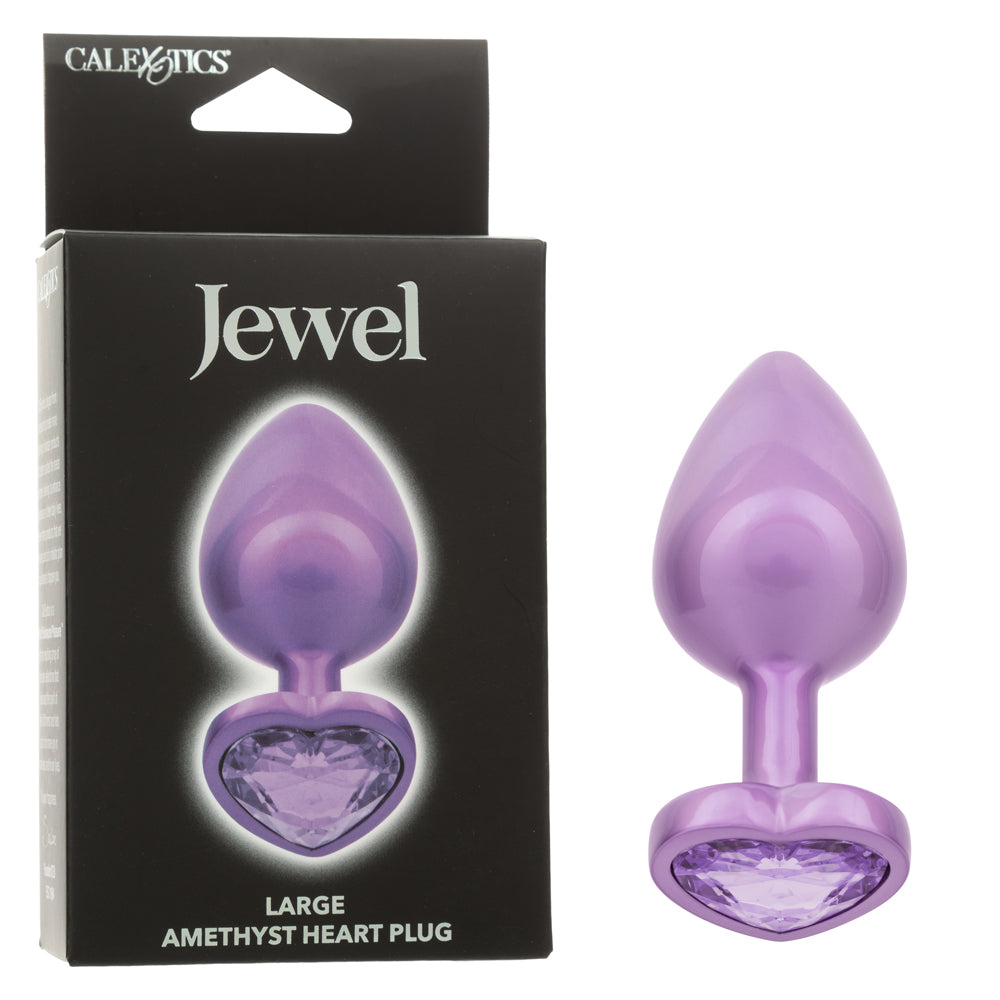 Jewel Large Amethyst Heart Plug | 716770111937 | Available at EroticWarehouse.com