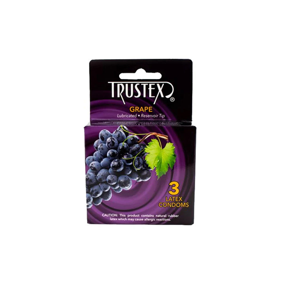 Trustex Grape Flavored Condoms 3Pk | 726893112445 | Available at EroticWarehouse.com