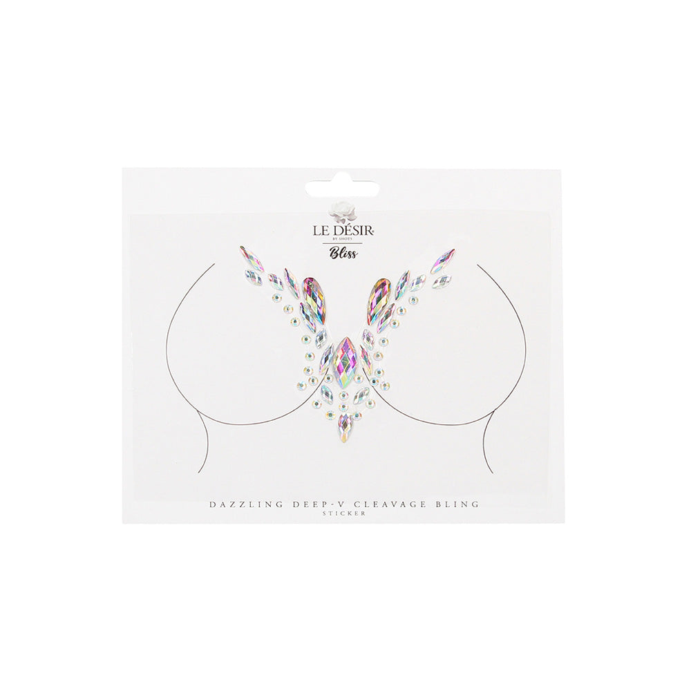 Le Desir Dazzling Deep-V Cleavage Bling Sticker | 7423522446423 | Available at EroticWarehouse.com
