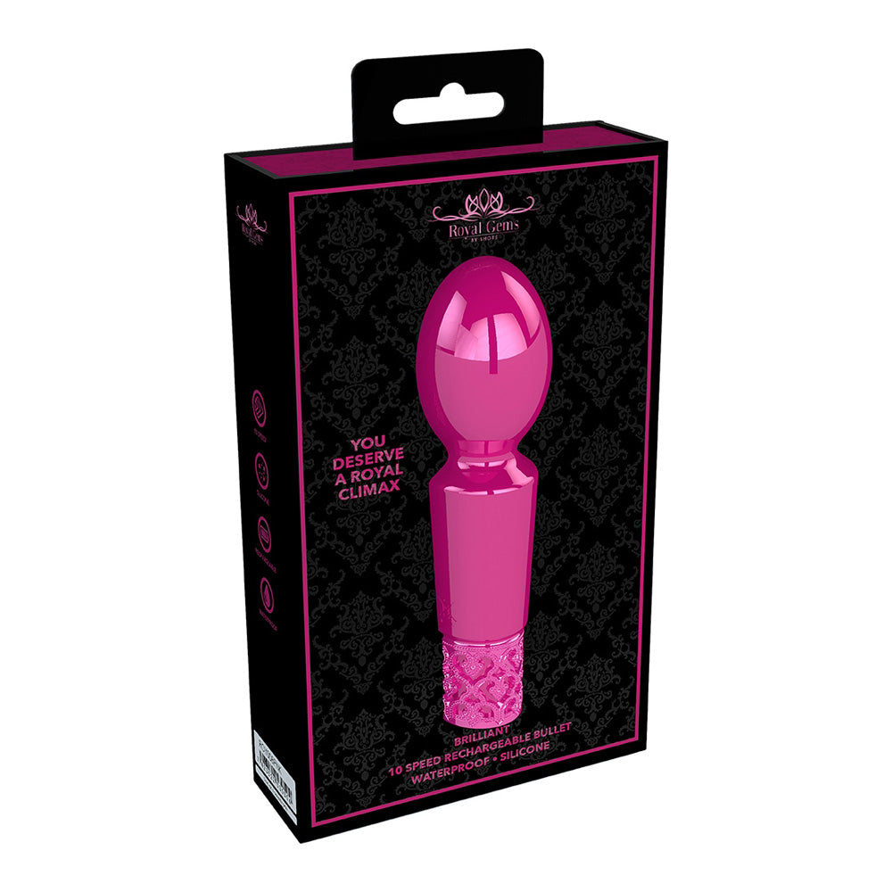 Royal Gems Brilliant Rechargeable Silicone Bullet Pink | 7423522530504 | Available at EroticWarehouse.com