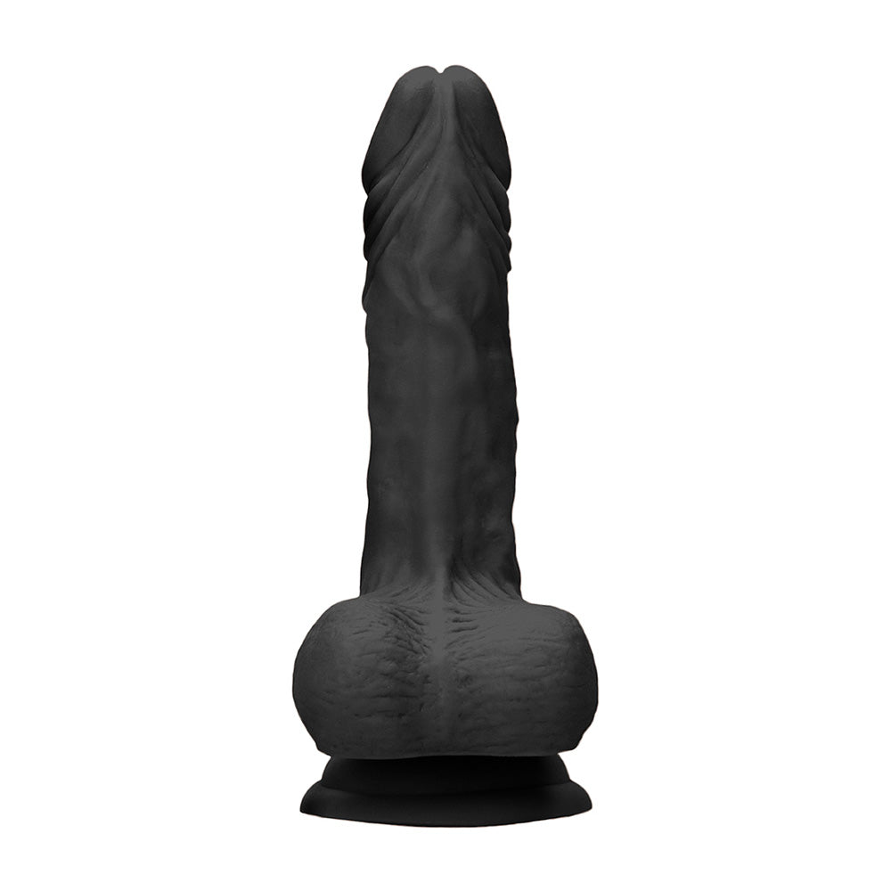 Realrock Dong With Testicles 10" Black | 7423522548509 | Available at EroticWarehouse.com