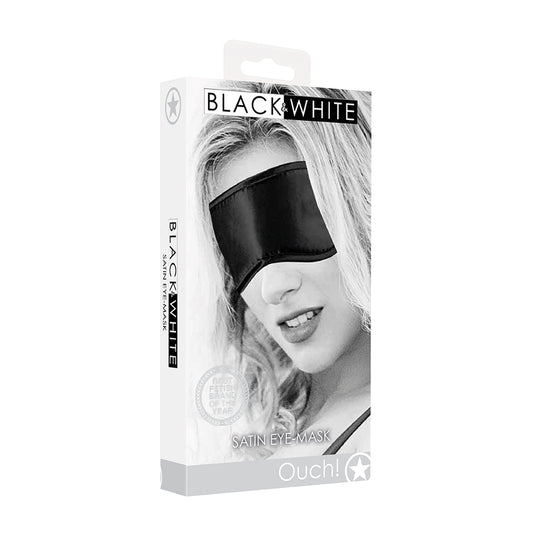 Ouch! Black & White Satin Eye-Mask | 7423522576519 | Available at EroticWarehouse.com