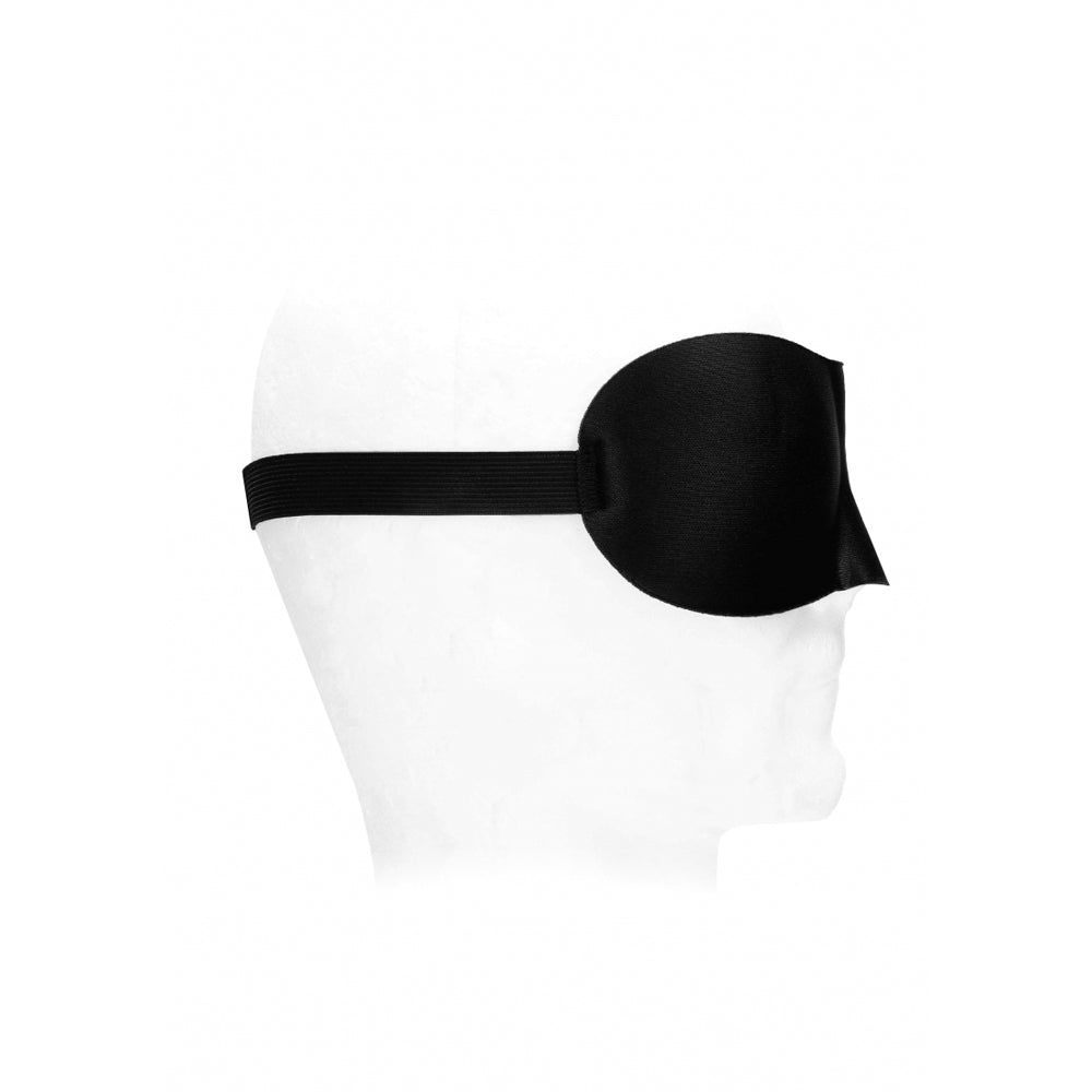 Ouch! Black & White Satin Curvy Eye Mask With Elastic Straps | 7423522576533 | Available at EroticWarehouse.com