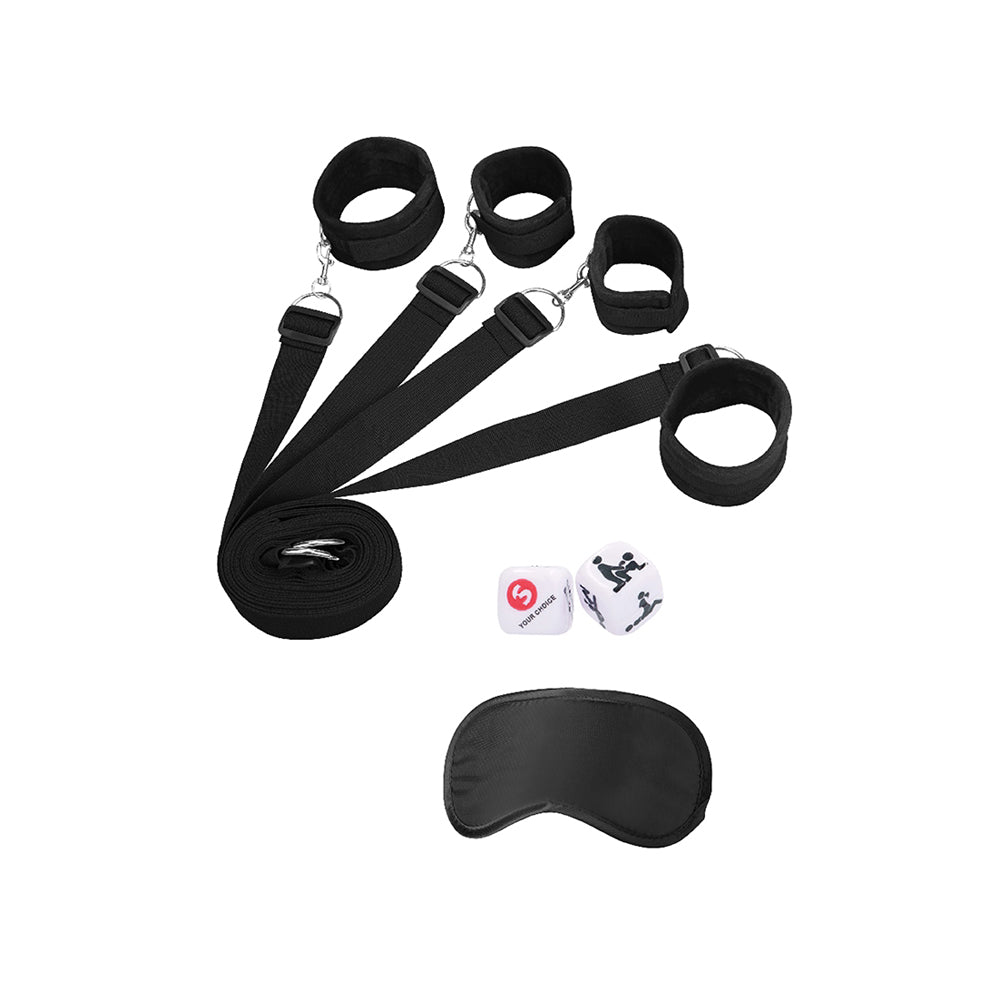 Ouch! Black & White Bed Bindings Restraint System | 7423522578506 | Available at EroticWarehouse.com