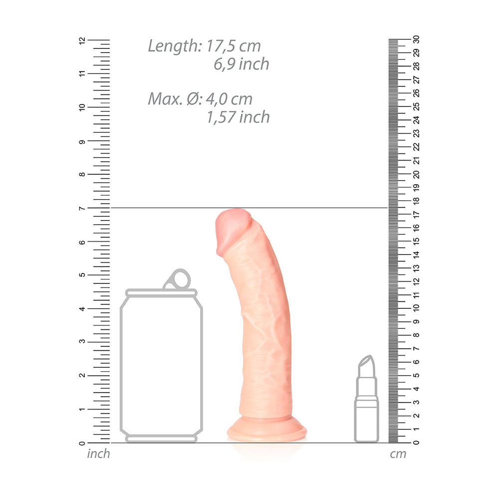 Curved Realistic Dildo Without Balls With Suction Cup 6'' Flesh | 7423522625699 | Available at EroticWarehouse.com